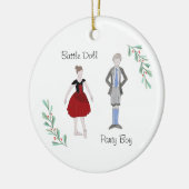 カスタマイズ可能なナツクラッカーパーティー少年/バトルドール セラミックオーナメント (左)