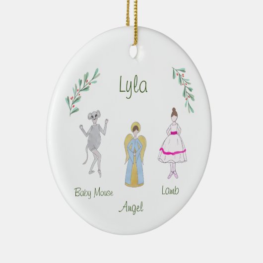 カスタマイズ可能なナツクラッカーラム/ベビーマウス/天使 セラミックオーナメント (右)