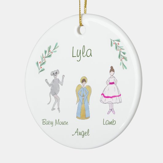 カスタマイズ可能なナツクラッカーラム/ベビーマウス/天使 セラミックオーナメント (左)