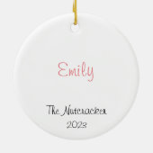 カスタマイズ可能なナツクラッカー雪/花 セラミックオーナメント (裏面)