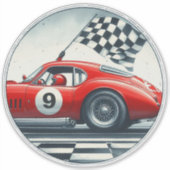 カスタマイズ可能なナンバーレースカー シール (正面)