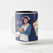 カスタマイズ可能なナースオンナイトシフト2トーンコーヒーM ツートーンマグカップ (正面左)