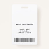 カスタマイズ可能なナースプラクティショナフォトIDセキュリティ バッジ (裏面)