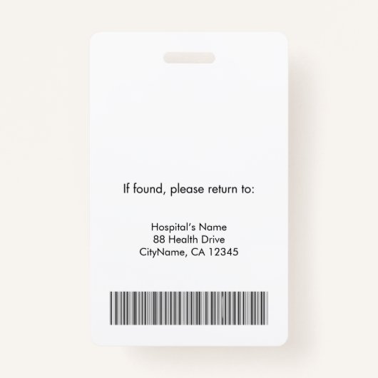 カスタマイズ可能なナースプラクティショナフォトIDセキュリティ バッジ (裏面)