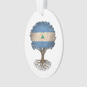 カスタマイズ可能なニカラグアの旗の生命の樹 オーナメント (正面)