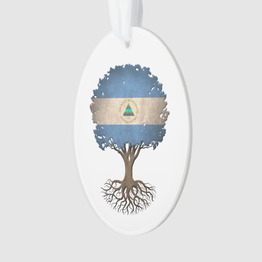 カスタマイズ可能なニカラグアの旗の生命の樹 オーナメント (正面)