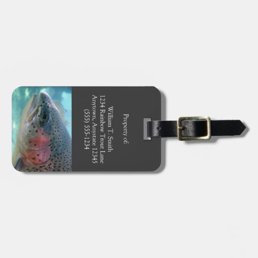カスタマイズ可能なニジマスの荷物のラベル ラゲッジタグ (正面横)