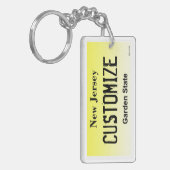 カスタマイズ可能なニュージャージーのナンバープレートのkeychain キーホルダー (正面左)