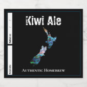 カスタマイズ可能なニュージーランドの地図 ビールラベル (シングルラベル)