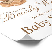 カスタマイズ可能なニュートラルブラウンパンパステディベアサイン ポスター (角)