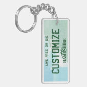 カスタマイズ可能なニューハンプシャーのナンバープレートのkeychain キーホルダー (正面左)