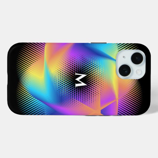 カスタマイズ可能なネオングラデーション光学錯覚デザイン Case-Mate iPhoneケース (裏面 (横))