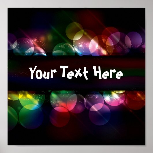 カスタマイズ可能なネオンサークルのライトエフェクト背景 ポスター (正面)