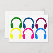 カスタマイズ可能なネオンレインボーヘッドフォン  サンキューカード (正面/裏面)