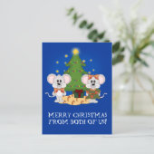 カスタマイズ可能なネズミで可愛いクリスマス文字 シーズンポストカード (スタンド正面)