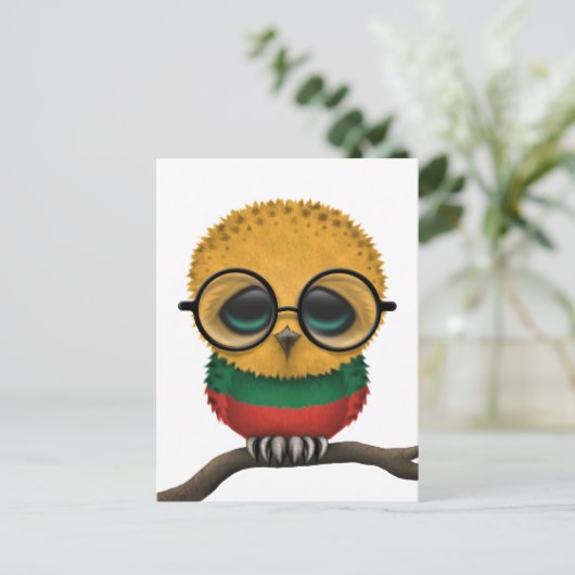 カスタマイズ可能なネルディリトアニアベビーフクロウシック ポストカード (スタンド正面)