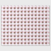 カスタマイズ可能なノアのアークベビーバプテスマ、ガールピンク ラッピングペーパー (フラット)