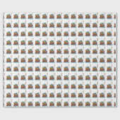 カスタマイズ可能なノアのアークベビーバプテスマ、ボーイブルー ラッピングペーパー (フラット)