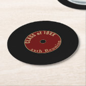 カスタマイズ可能なノスタルジックなクラスの懇親会コースター ラウンドペーパーコースター (アングル)