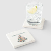 カスタマイズ可能なハイゲミニマリストクリスマス ストーンコースター (横)