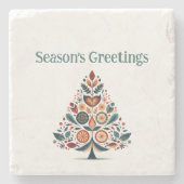 カスタマイズ可能なハイゲミニマリストクリスマス ストーンコースター (正面)