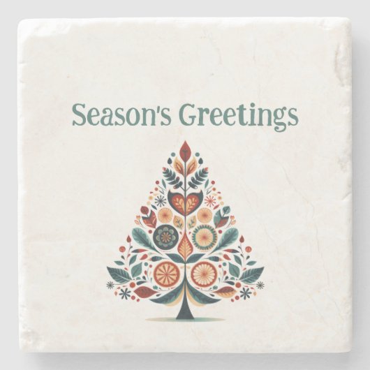 カスタマイズ可能なハイゲミニマリストクリスマス ストーンコースター (正面)