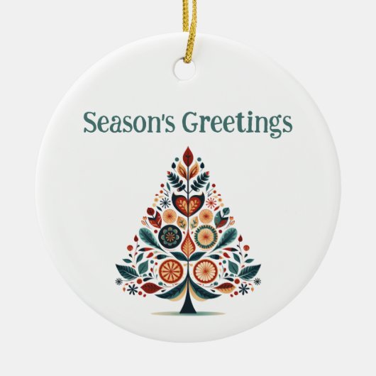 カスタマイズ可能なハイゲミニマリストクリスマス セラミックオーナメント (正面)