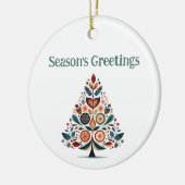 カスタマイズ可能なハイゲミニマリストクリスマス セラミックオーナメント (左)