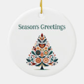 カスタマイズ可能なハイゲミニマリストクリスマス セラミックオーナメント (裏面)