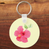 カスタマイズ可能なハイビスカスキーチェーン キーホルダー (正面)