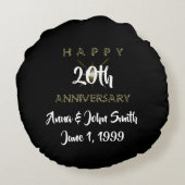 カスタマイズ可能なハッピーアニバーサリースターリー ラウンドクッション (裏面)