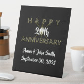 カスタマイズ可能なハッピーアニバーサリースター 台座サイン (インサイチュ)