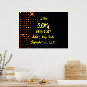 カスタマイズ可能なハッピーアニバーサリースパークルグリッター ポスター (キッチン)