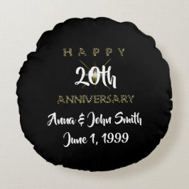 カスタマイズ可能なハッピーアニバーサリー 星空 ラウンドクッション