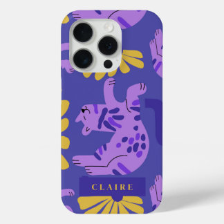 カスタマイズ可能なハッピーキャット&マティスの花 iPhone 15 PROケース
