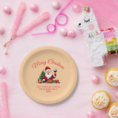 カスタマイズ可能なハッピーサンタクロース クリスマスパーティー ペーパープレート (パーティー)