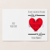 カスタマイズ可能なハッピーバレンタインデー赤いハート モダン 箔カード (内部)