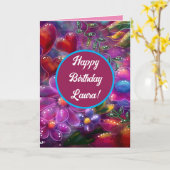 カスタマイズ可能なハッピーバースデーお洒落フローラカード カード (黄色い花)