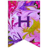 カスタマイズ可能なハッピーバースデーの紫色及び抽象芸術 バンティングフラッグ (第2の旗)