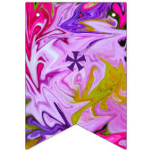 カスタマイズ可能なハッピーバースデーの紫色及び抽象芸術 バンティングフラッグ (第1の旗)