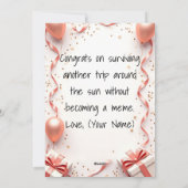 カスタマイズ可能なハッピーバースデーカードパーソナライズされた- シーズンカード (裏面)