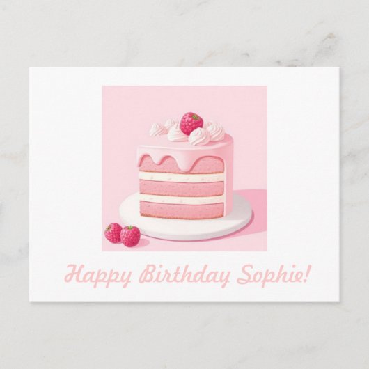 カスタマイズ可能なハッピーバースデーケーキポストカード ポストカード (正面)
