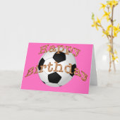 カスタマイズ可能なハッピーバースデーサッカーカード（女子） カード (黄色い花)