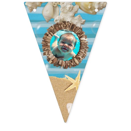 カスタマイズ可能なハッピーバースデーバンティングバナー バンティングフラッグ (第1の旗)