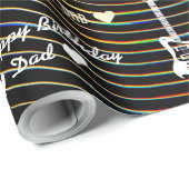 カスタマイズ可能なハッピーバースデーパパヴィンテージギター ラッピングペーパー (ロールコーナー)