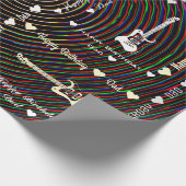 カスタマイズ可能なハッピーバースデーパパヴィンテージギター ラッピングペーパー (角)