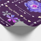 カスタマイズ可能なハッピーバースデーママナスフローラ ラッピングペーパー (角)