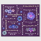 カスタマイズ可能なハッピーバースデーママナスフローラ ラッピングペーパー (フラット)