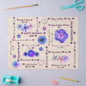 カスタマイズ可能なハッピーバースデーモマライトシックフローラ 薄葉紙 (クラフト)