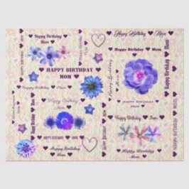 カスタマイズ可能なハッピーバースデーモマライトシックフローラ 薄葉紙